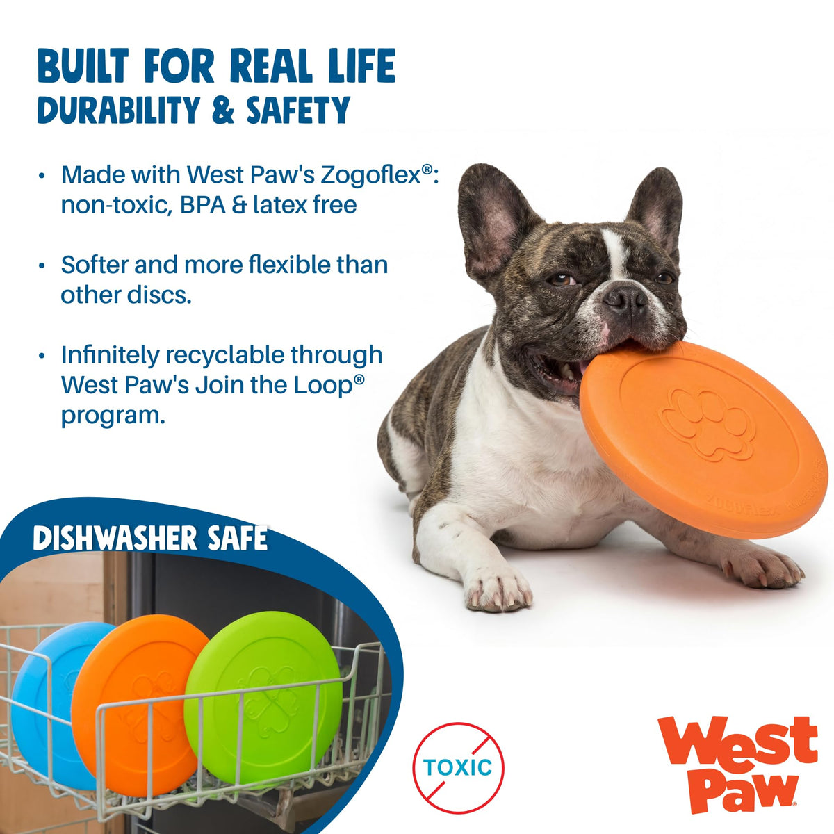 WEST PAW Zisc High-Flying Disc Dog Toy - Small - Granny Smith Green