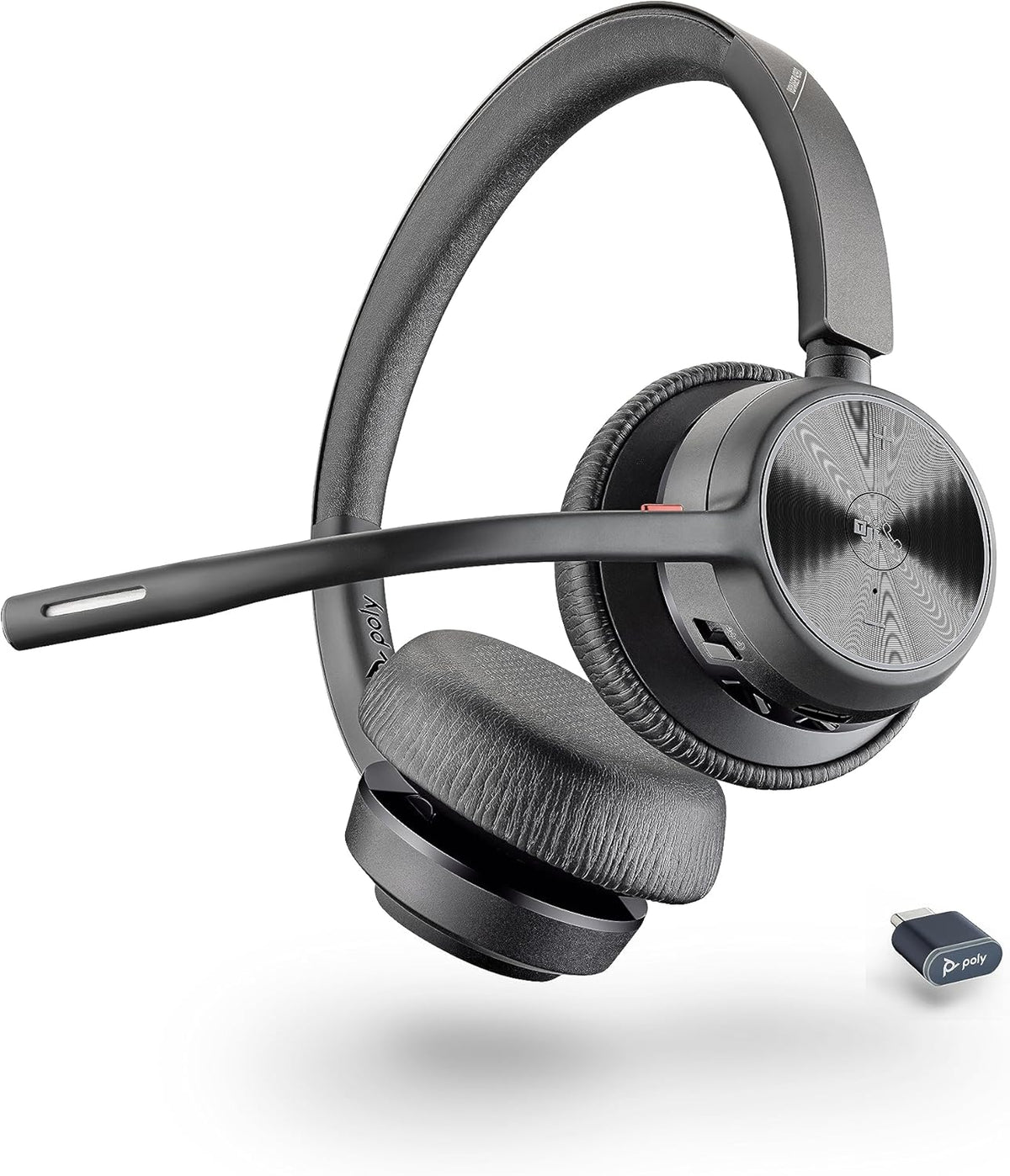 Poly Voyager 4320 UC Wireless Headset (Plantronics) - Stereo Headphones w/Noise-Canceling Boom Mic - Connect PC/Mac/Mobile via Bluetooth - Works w/Teams (Certified), Zoom, & More - Amazon Exclusive