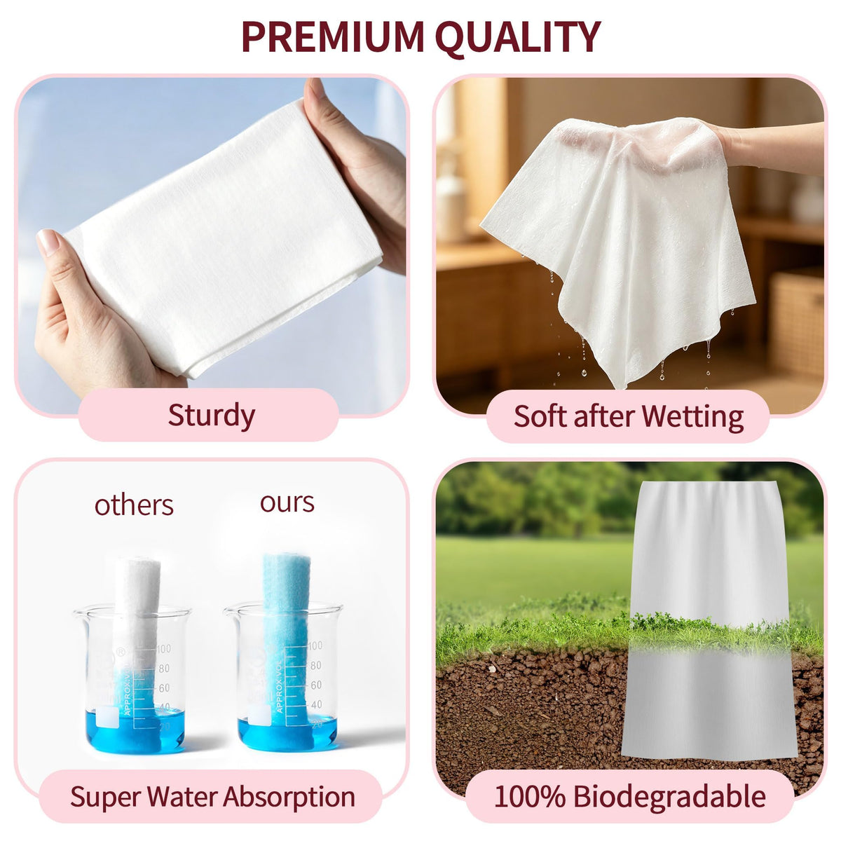 Disposable Face Towels for All Skin, 800 Count (Pack of 10)