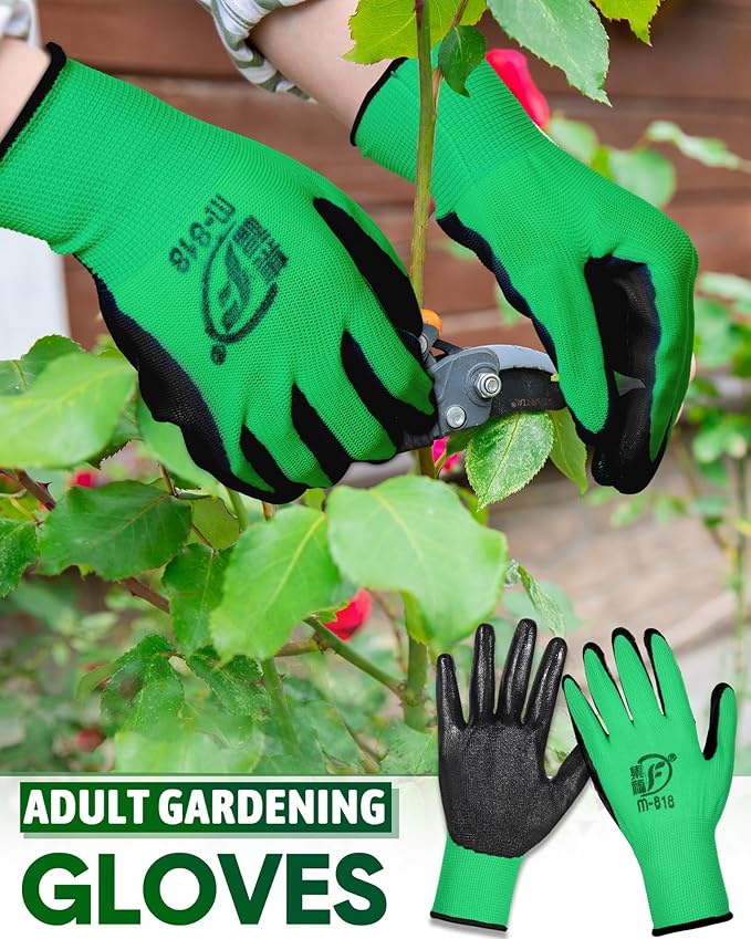 Nuogo 24 Pairs Gardening Gloves for Men Women Rubber Coated Landscaping Work Gloves Safety Work Construction