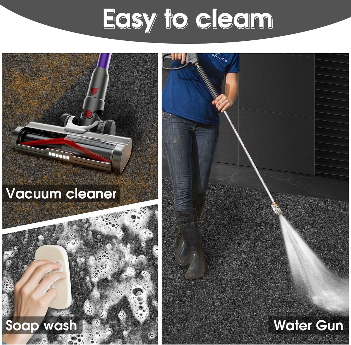 GlowShade Oil Spill Mat, 36 X 60 Inch Garage Floor Mat Under Car, Absorbent Oil Pads Drip Leak Mat with Weather Backing, Reusable, Washable, Non Slip, Protects Floor (1)