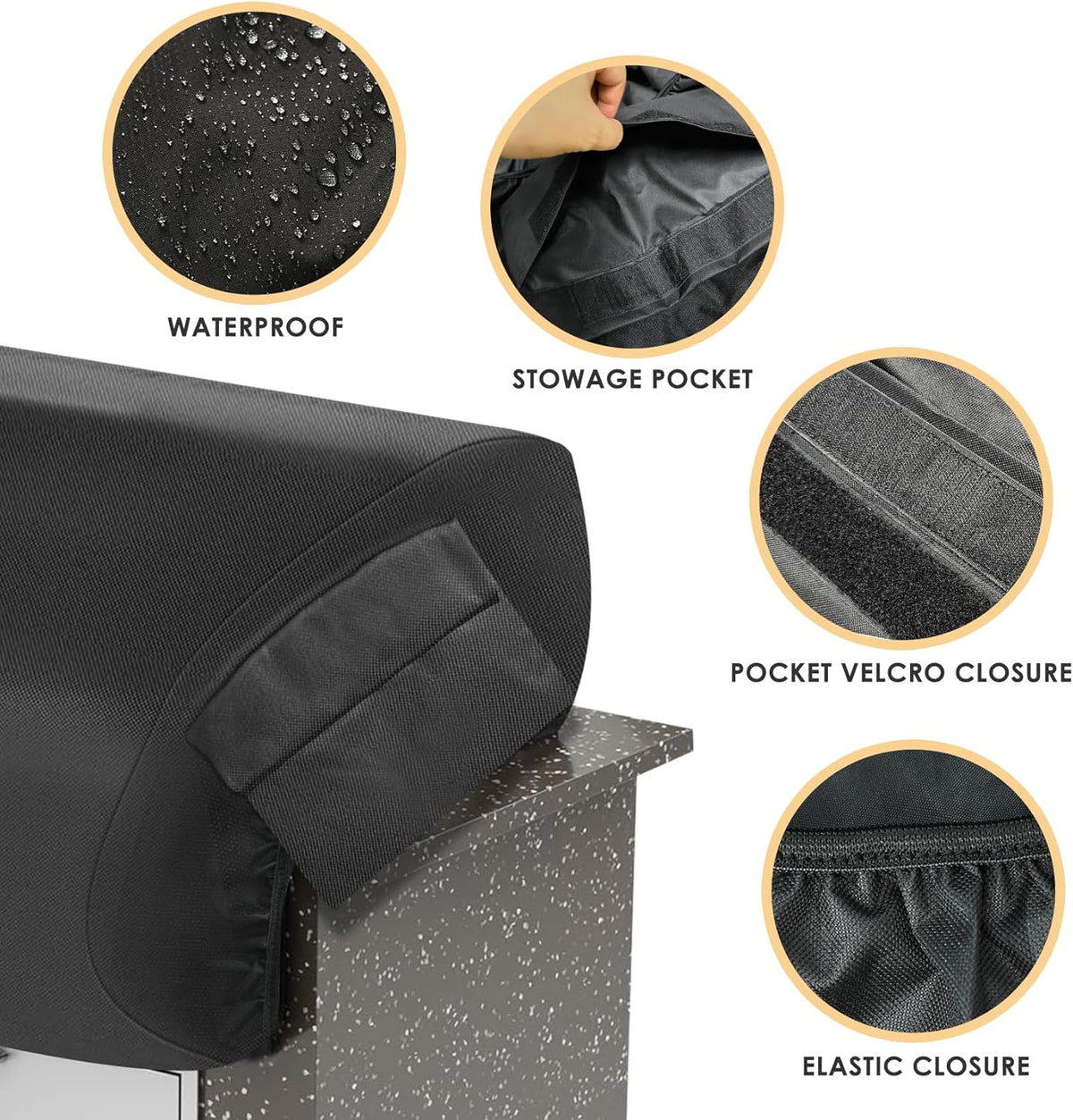 Built-in Grill Cover for Blaze 32 Inch 4-Burner Gas Grill, Cover for Bull Outdoor Built-in Gas Grills 32 Inch, Wateproof Island BBQ Grill Top Cover, Outdoor Kitchen Grill Head Cover
