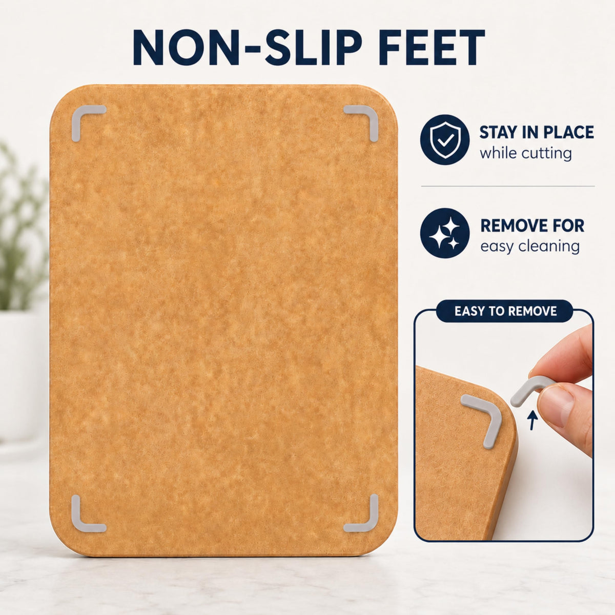 Composite Cutting Board Dishwasher Safe Non-Slip Juice Groove 14x10.5