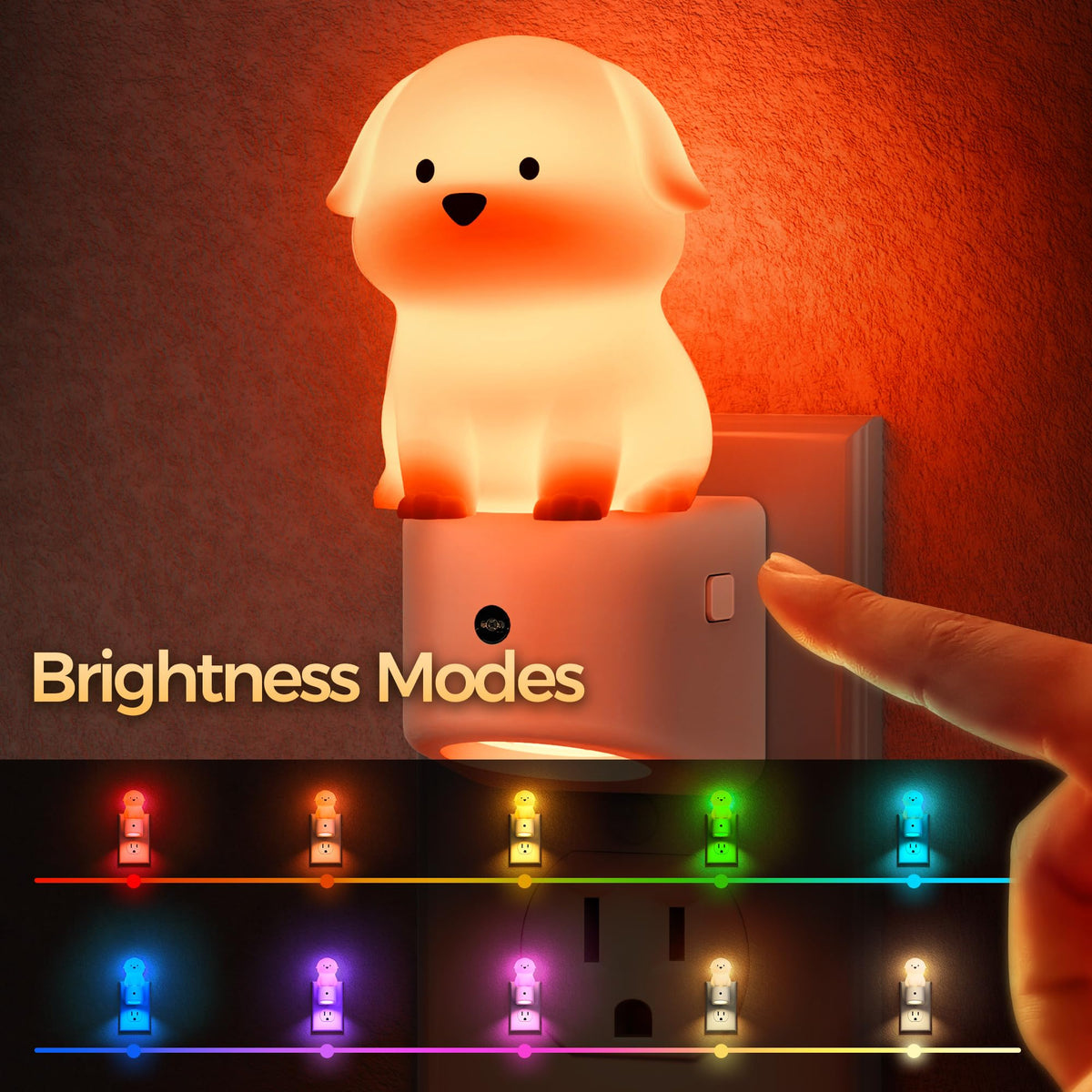 DORESshop Night Light for Kids,3D Cute Puppy Kids Night Light with Sensor