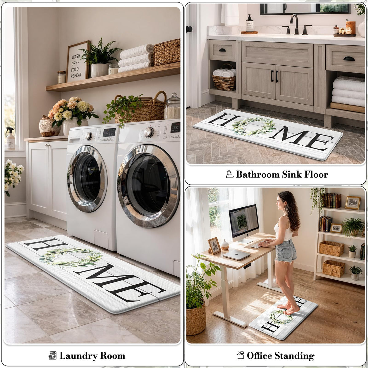KIMODE Kitchen Mats for Floor Cushioned Anti Fatigue 2PCS Kitchen Rugs