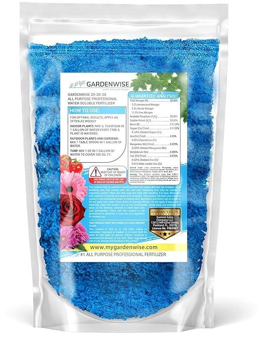 20-20-20 Water-Soluble Fertilizer – Powder for Liquid Plant Food for Indoor & Outdoor Plants, Orchids, Vegetables, Lawns, Flowers – 20 20 20 Fertilizer 2 Quarts (4 lbs)