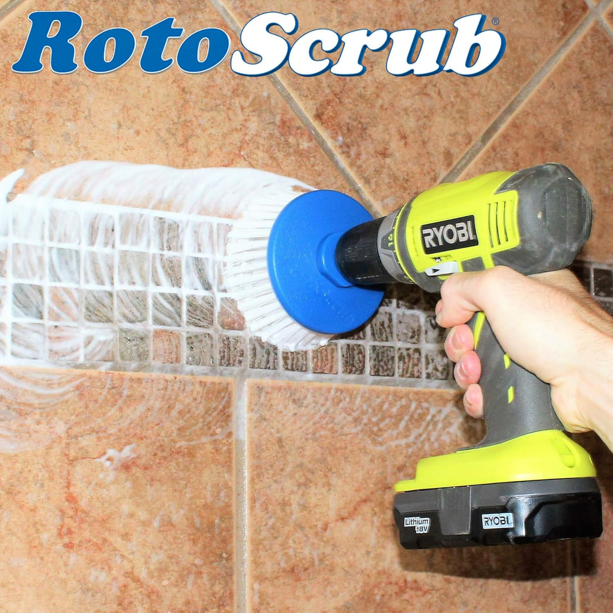Multi-Purpose Drill Brush Attachment, Showers, Tubs, Carpet, Tile, Grout, Medium Bristle for Ultimate Cleaning Power