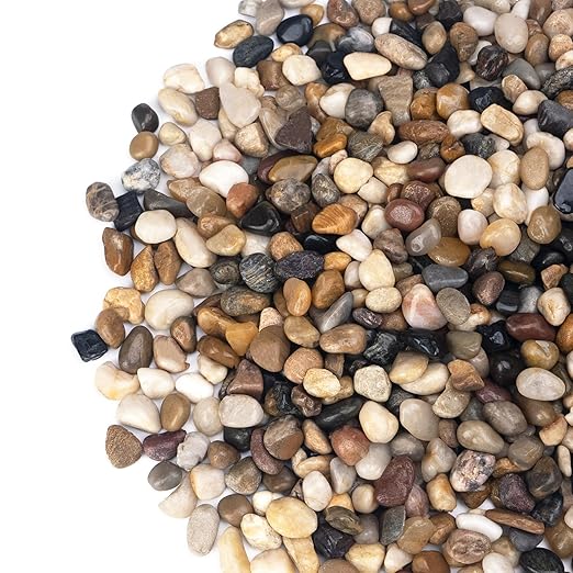10 lbs Pebbles for Indoor Plants, Succulent, Bamboo, Vase, 3/8" Plant Rocks for Pots Indoor, Small River Rocks Decorative Pea Gravel, Highly Polished