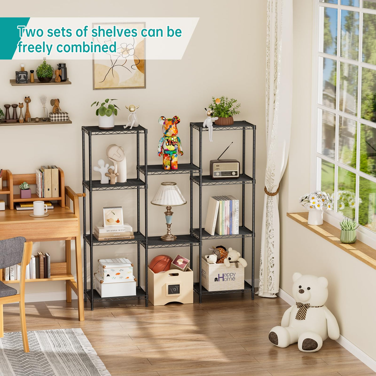 SINGAYE Metal Shelves Wire Shelving Storage Standing Adjustable Shelf Unit