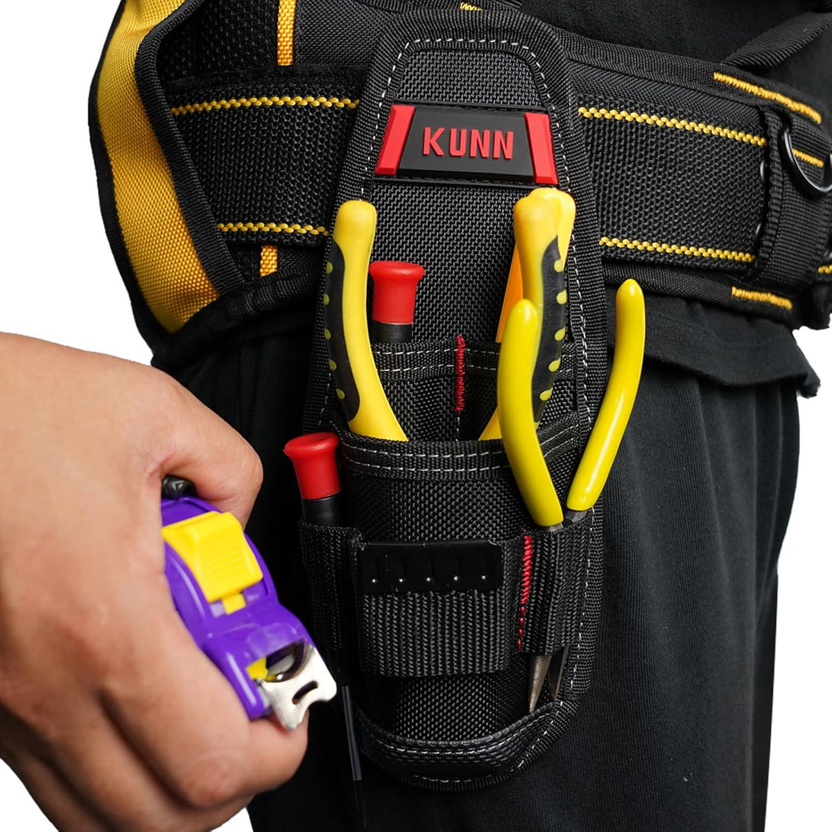 KUNN Construction Tool Holder Small Electrician's Tool Pouch for Tool Belt