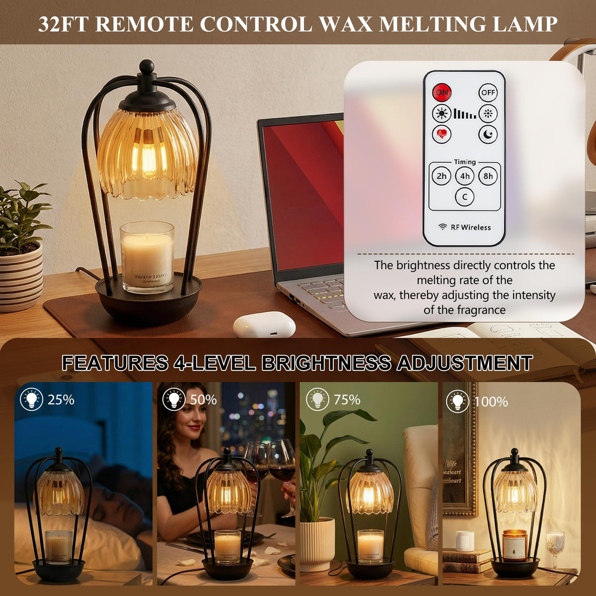 Fitrobust Candle Warmer Lamp with Timer and Wireless Remote Control