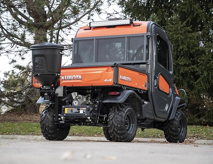 Buyers Products UTVS16 UTV Broadcast Spreader For Salt, Grass Seed, Fertilizer, Deer Feeder Seed and More, 150 lb. Capacity with Lid, UTV All Season Spreader