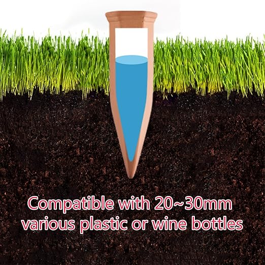 4 Pack Plant Watering Devices, Watering Can Shape Terracotta Watering Spikes, Vacation Self Watering Planter Insert, Automatic Plant Waterer for Indoor Outdoor Plants (Watering Cans)