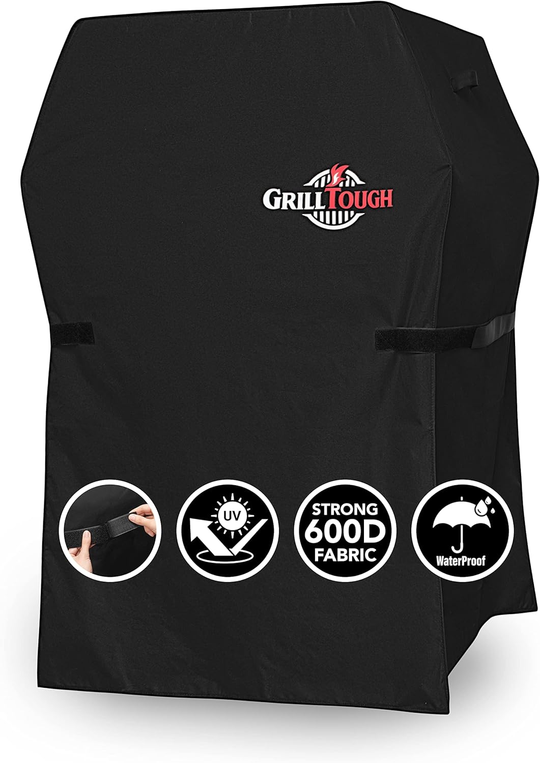 Heavy Duty BBQ Grill Cover for Outdoor Grill, 30 Inch – Waterproof, Weather Resistant, UV & Fade Resistant with Adjustable Straps – Gas Grill Cover for Weber, Genesis, Charbroil, etc. Black