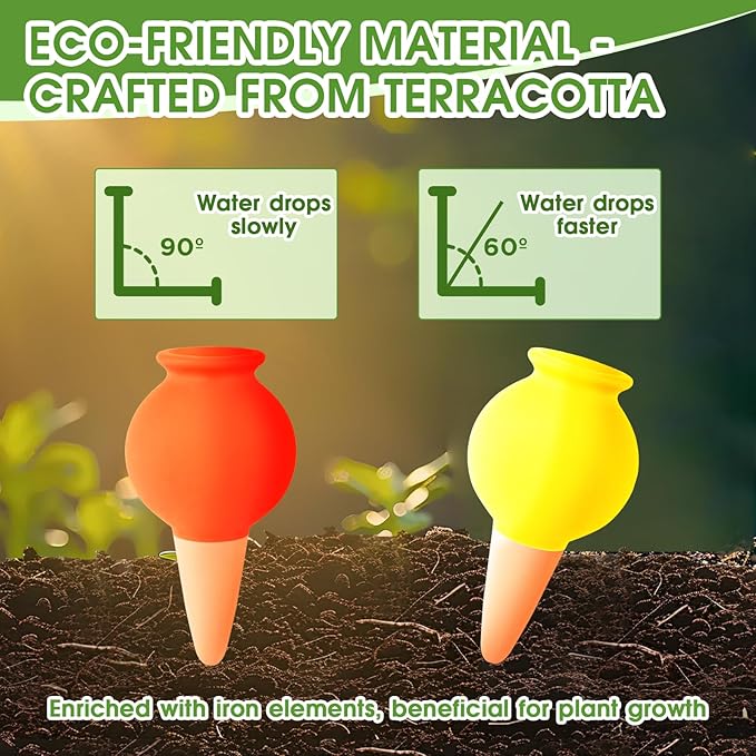 8Pcs Terracotta Plant Watering,Self Watering Spikes Self Watering Planter Insert,Ceramic Automatic Watering Water Seepage Device Suitable for Garden Decoration Plant Accessories