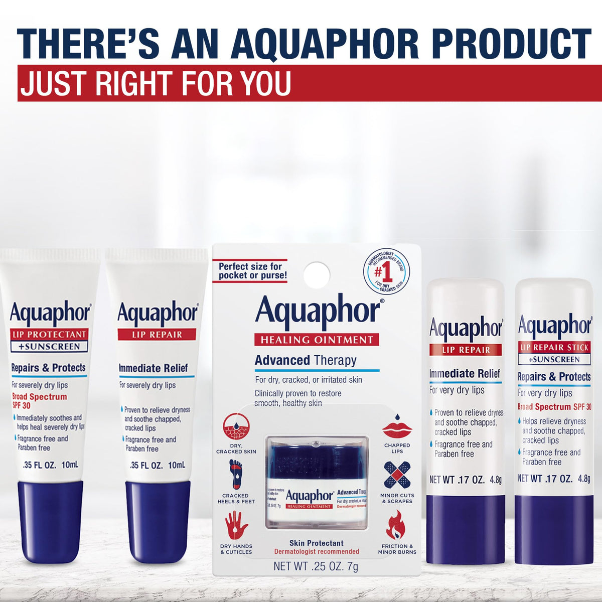 Aquaphor Lip Repair Ointment, Value Pack, 2 x 0.35 FL OZ