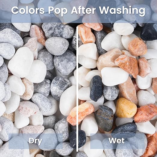 SIDONG 10 LB Natural Mixed Color Gravel Pebbles, 2/5 Inch Small Pea Gravel Stones, Decorative River Rocks for Succulents, Aquariums, Vases, Indoor Plants, Garden Landscaping, DIY