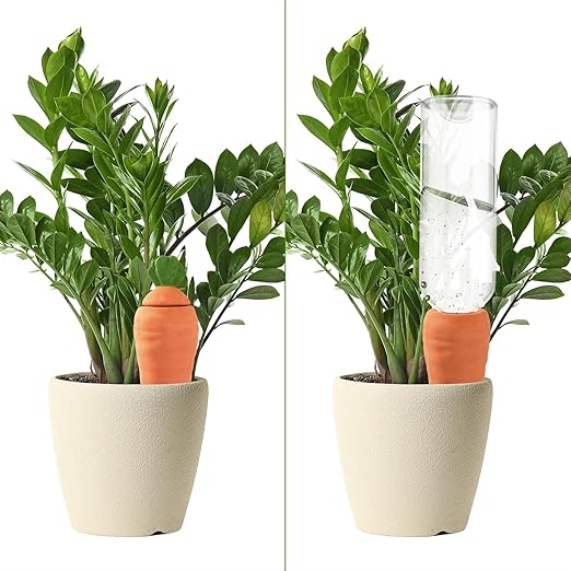 Terracotta Watering Spikes 4 Pcs – Eco Self‑Watering Stakes for Wine Bottles, Slow‑Release Watering System for House & Garden