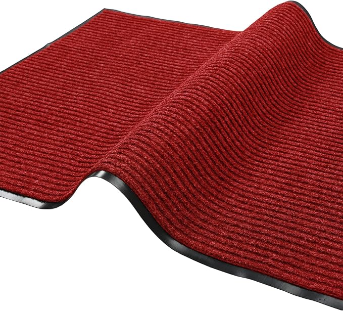 Profile Rubber Door Mat, 72x48inch, Heavy Duty, Entrance Doormat, Indoor and Outdoor, Waterproof, Easy Clean Shoe Scraper, Home Rug Welcome Mats for Entryway, Patio, Porch(Red)
