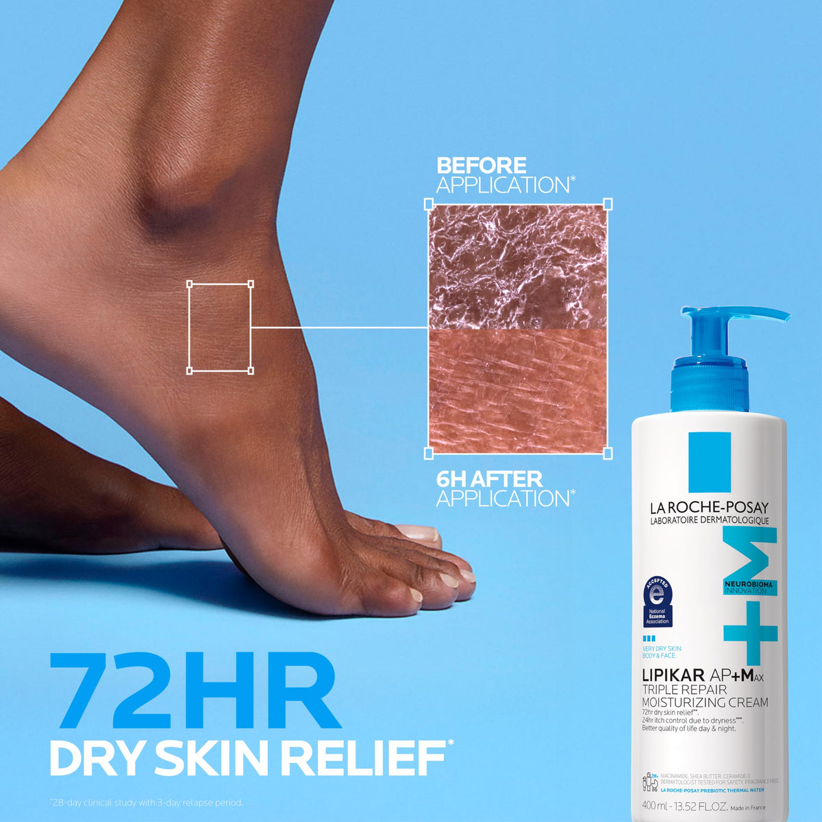 La Roche-Posay Lipikar AP+Max Triple Repair Moisturizing Body Cream,13.52oz