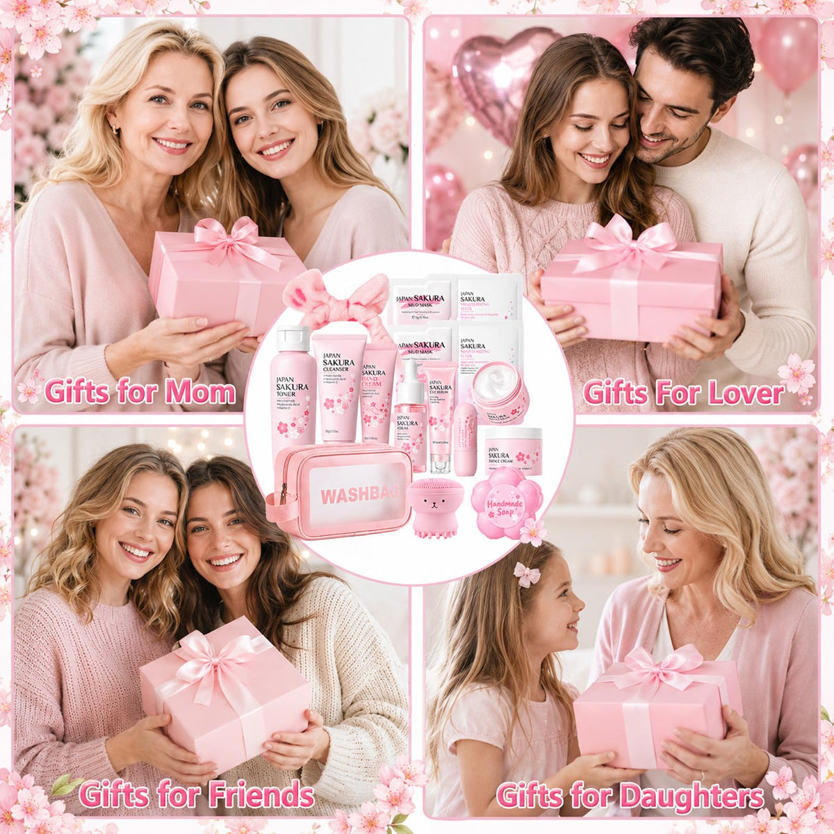 Sakura Skin Care Set for Kids Teen Girls, Birthday Christmas Gifts, 15 PCS