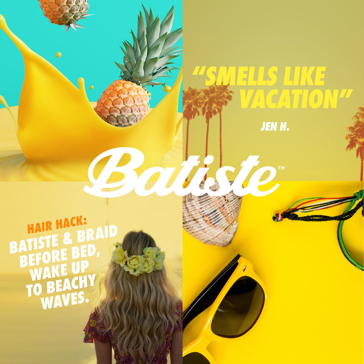 Batiste Dry Shampoo, Tropical Fragrance, 3.81 Oz, 3-Pack