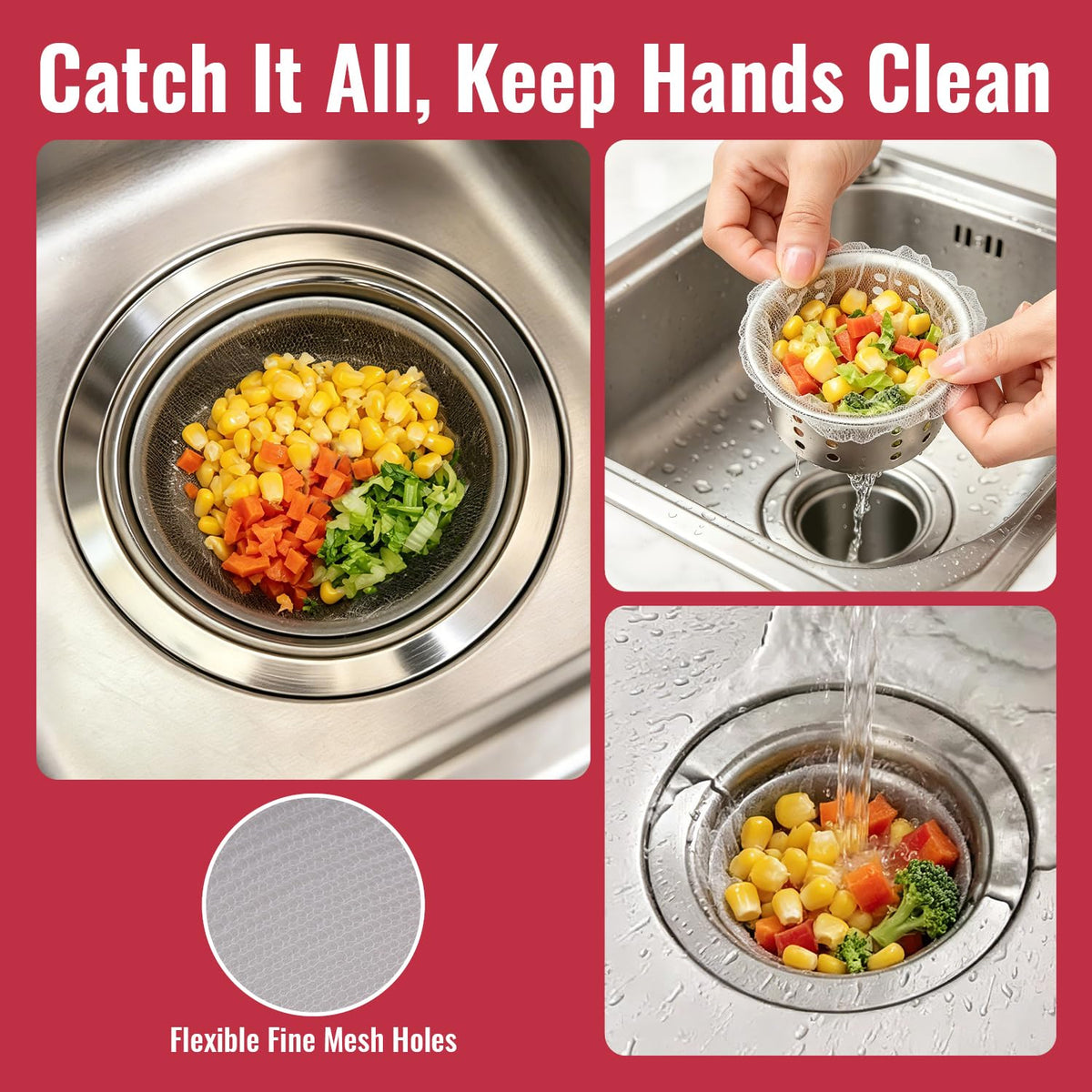 200 PCS Disposable Kitchen Sink Drain Cover for Easy Cleanup
