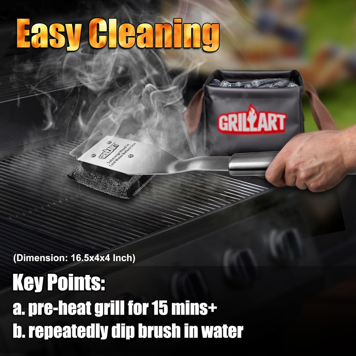 GRILLART Grill Brush Bristle Free Replacement Head - 2PCS