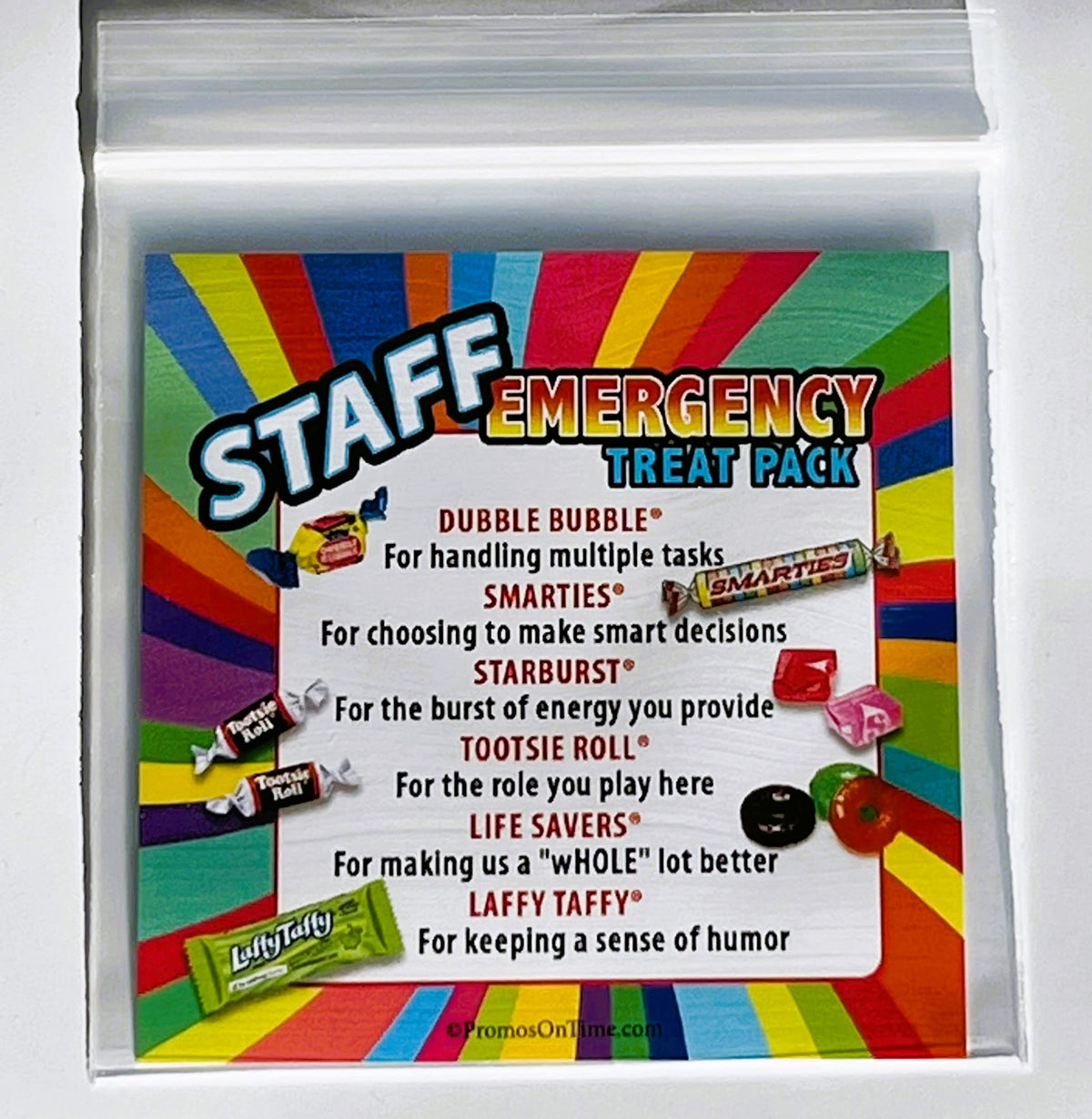 Staff Emergency Treat Pack (Set of 100) Employee Appreciation Goody Bags Gifts