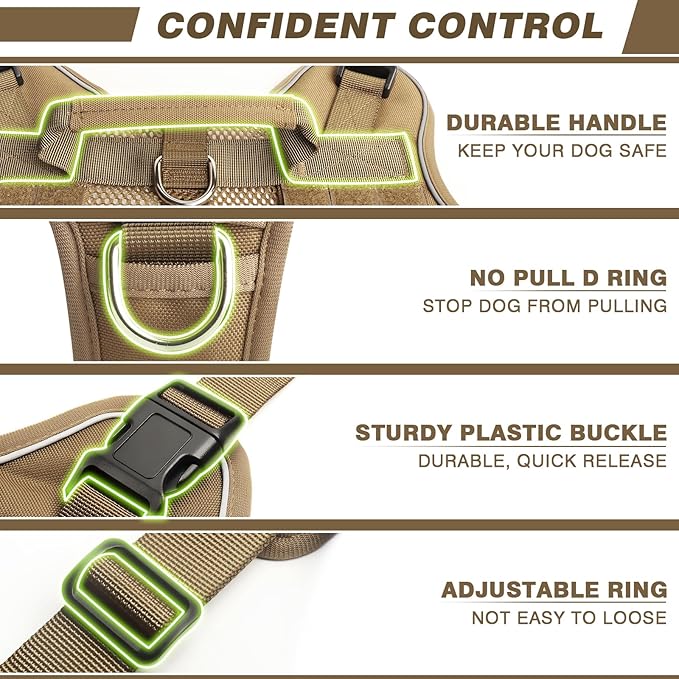WINSEE Service Dog in Training Mesh Harness with 10 Pet Patches, Soft Air Mesh Breathable Tactical Dog Molle Vest, Reflective Military Pet Vest for Walking Hiking for Small Dogs
