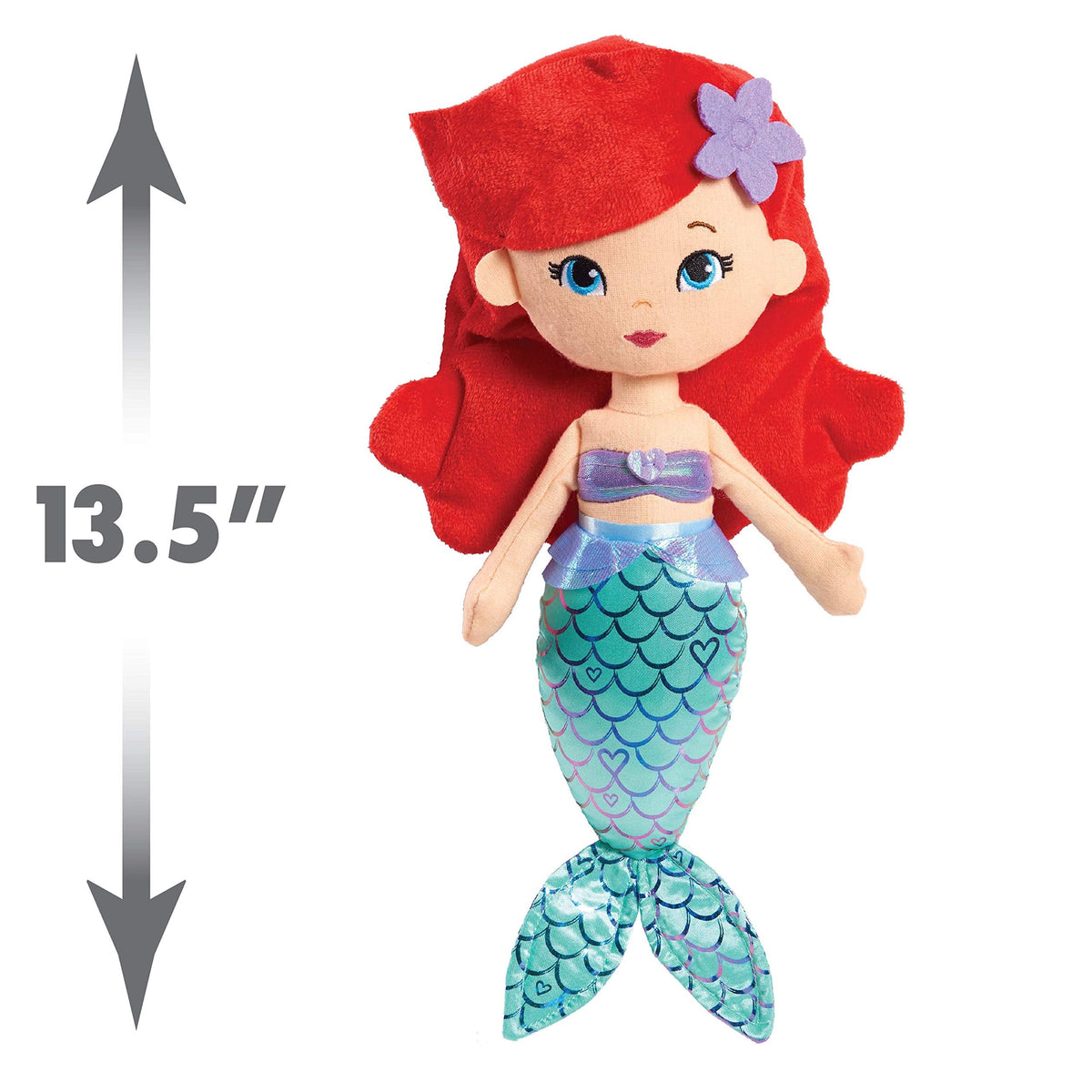 Disney Princess So Sweet Princess Ariel, 13.5-Inch Plush with Red Hair, The Little Mermaid, Kids Toys for Ages 3 Up by Just Play
