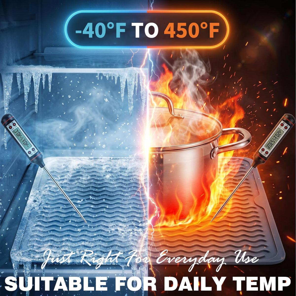 2 Pack Caketime Silicone Dish Drying Mat for Kitchen Counter Dining Placemats Shower Caddy Refrigerator Liners Essentials Heat Resistant Waterproof Trivets Pad Coffee Bar Items 15"x11.5" Milk