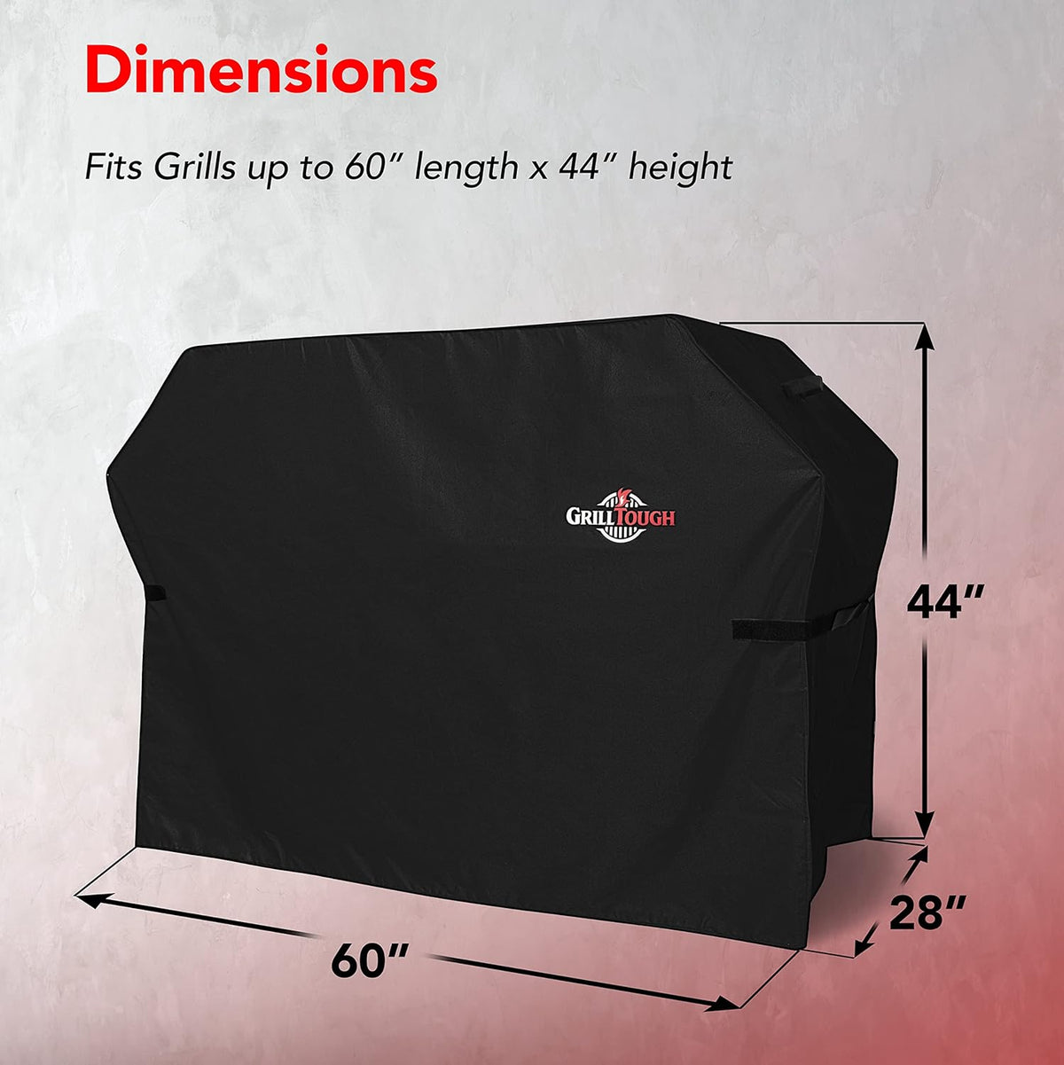 Heavy Duty BBQ Grill Cover for Outdoor Grill, 60 Inch – Waterproof, Weather Resistant, UV & Fade Resistant with Adjustable Straps – Gas Grill Cover for Weber, Charbroil