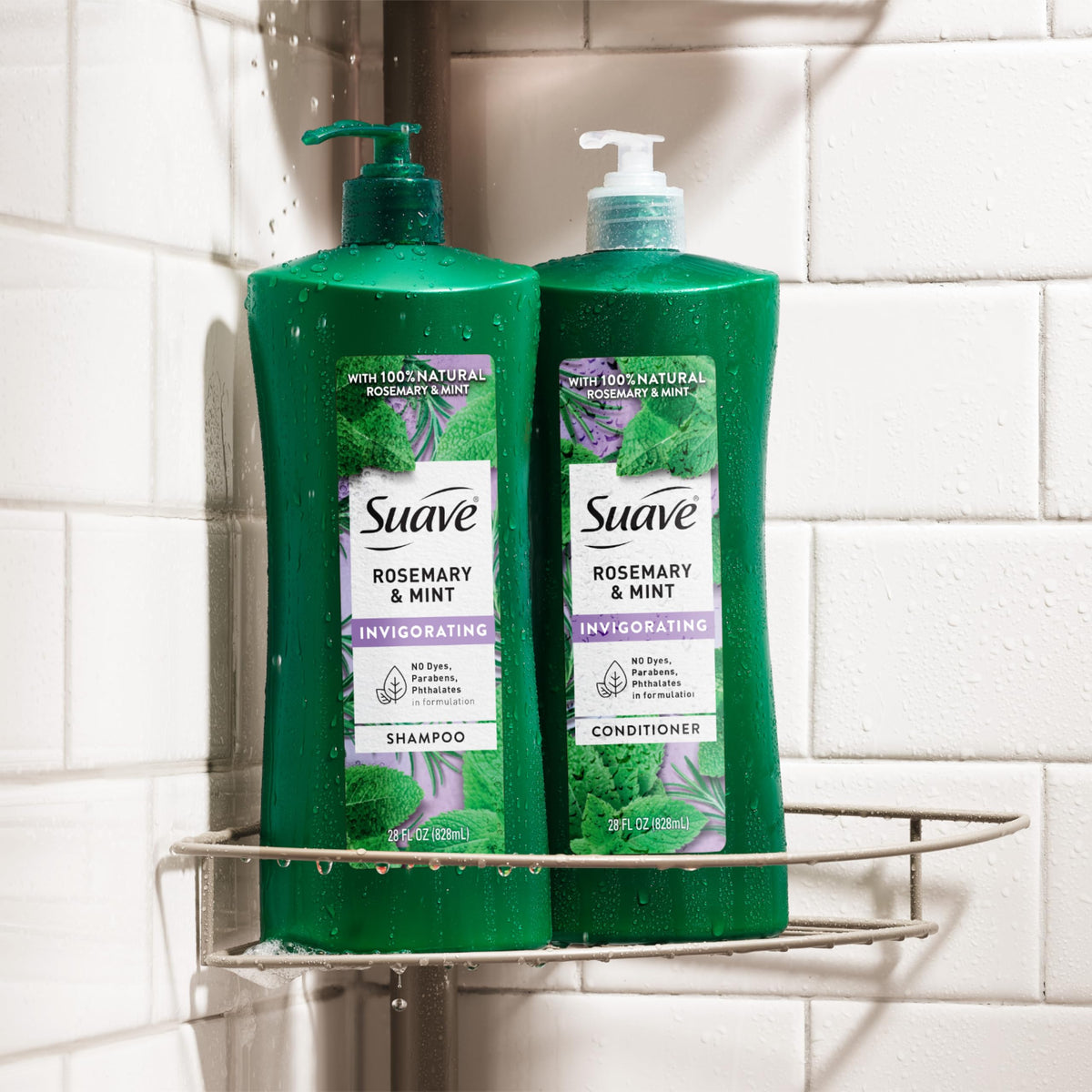 Suave Rosemary and Mint Invigorating Shampoo, Paraben Free, 28 fl oz