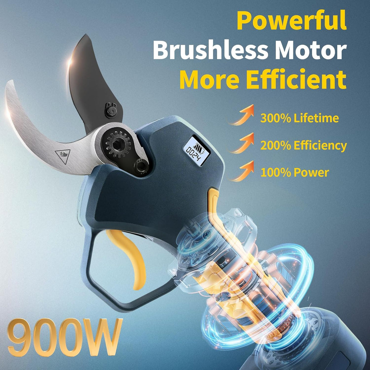 Electric Pruning Shears 40mm Compatible with Makita 18V Battery, Cordless Pruners for Gardening Heavy Duty Professional Electric Branch Cutter Tree Scissor 0.8''-1.6'' Adjustable Cutting(Only Body)