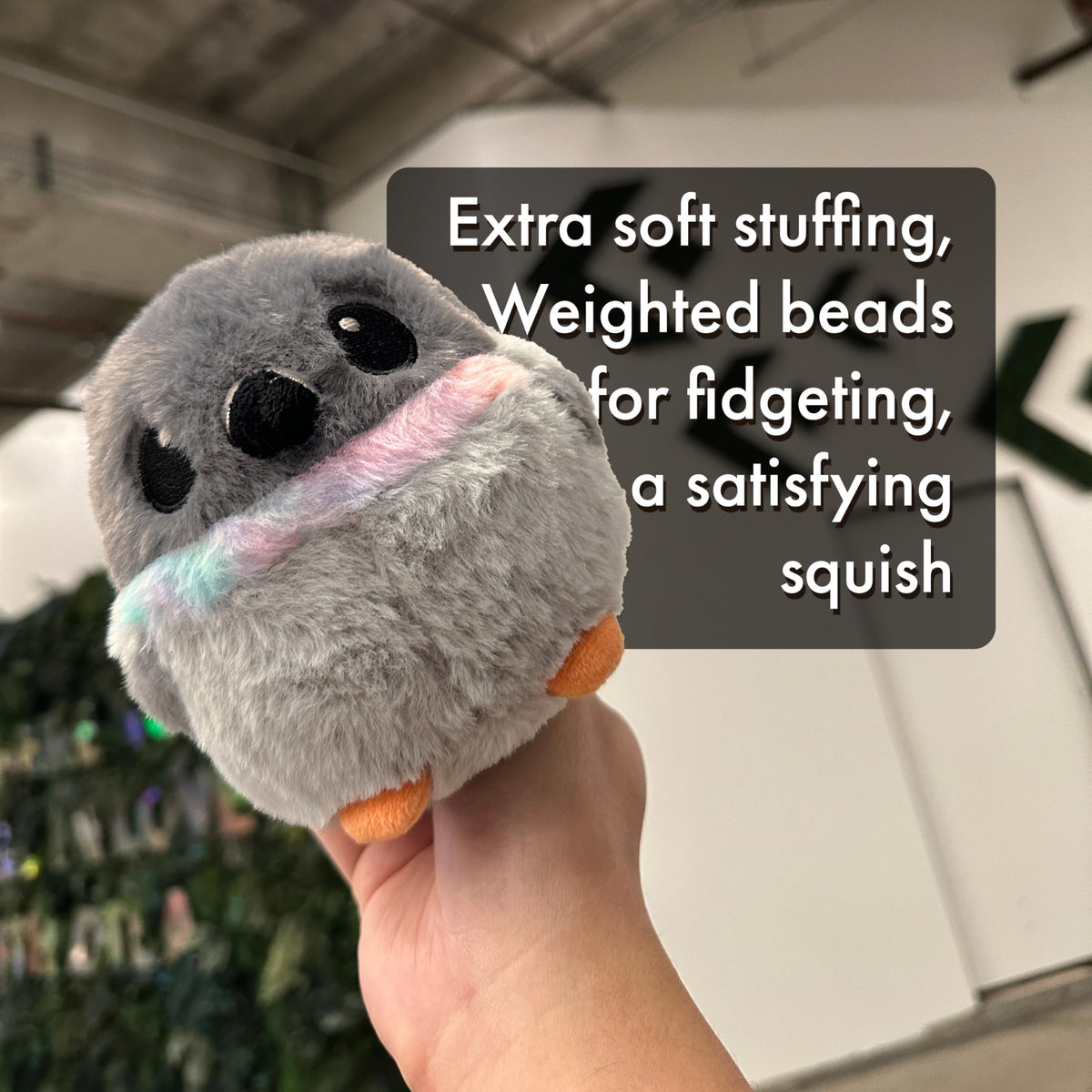 Pigeon Bird Plush with Weighted Fidget Beads. Stress Ball Rock Dove