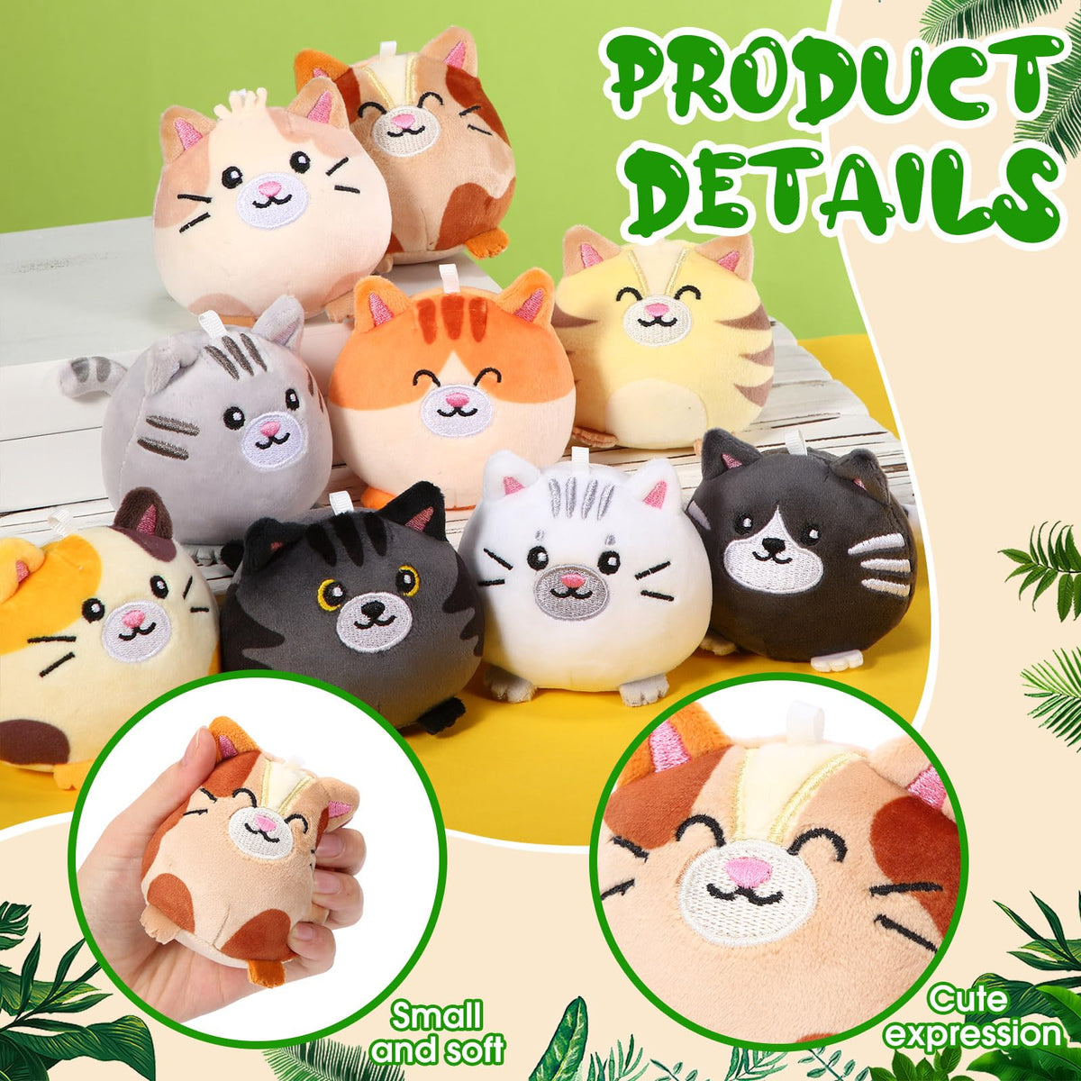 Libima 9 Pcs Mini Stuffed Animals Bulk Small Plushies, Cat