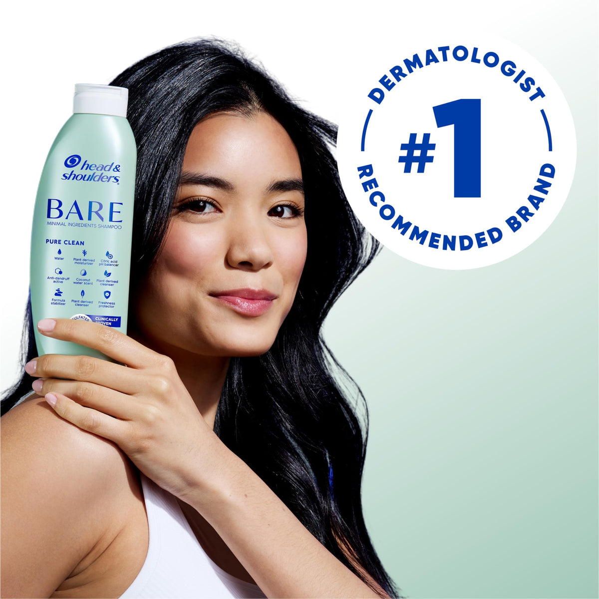 Head & Shoulders Anti-Dandruff Shampoo, BARE Soothing Hydration Twin Pack, 1% Pyrithione Zinc, Dry Scalp Relief, Free of Sulfates, Silicones, Dyes, 13.5 Fl Oz Each
