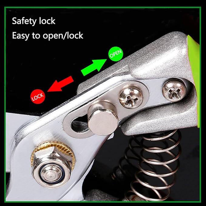 Garden Shears, Japanese Pruning Shears for Heavy Duty, Flowers Herbs Grapes Plant and Branch Cutters, Clippers, Trimmers, Scissors (Green)