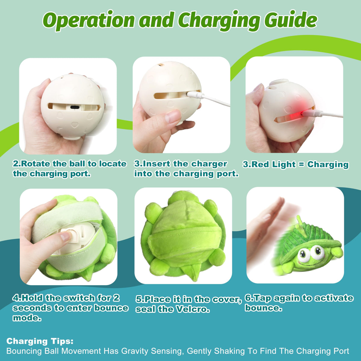 GUKCO Interactive Moving Dog Toys to Keep Dogs Engaged (Turtle)