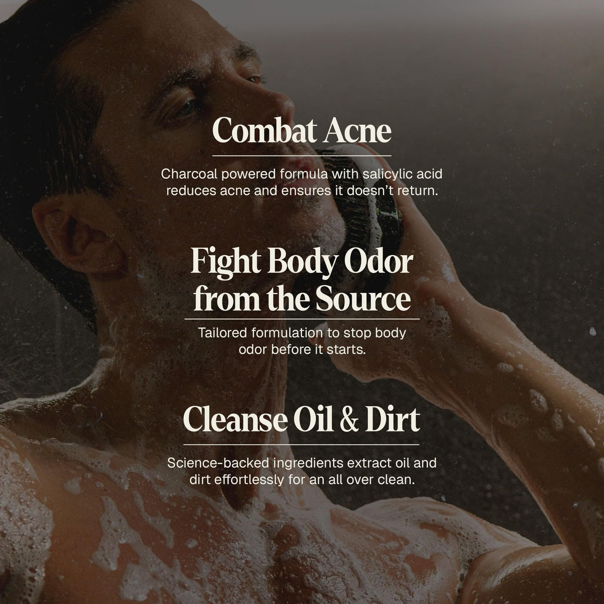 Black Wolf Salicylic Acid Body Wash for Men - Acne Face Wash, 14 Fl Oz