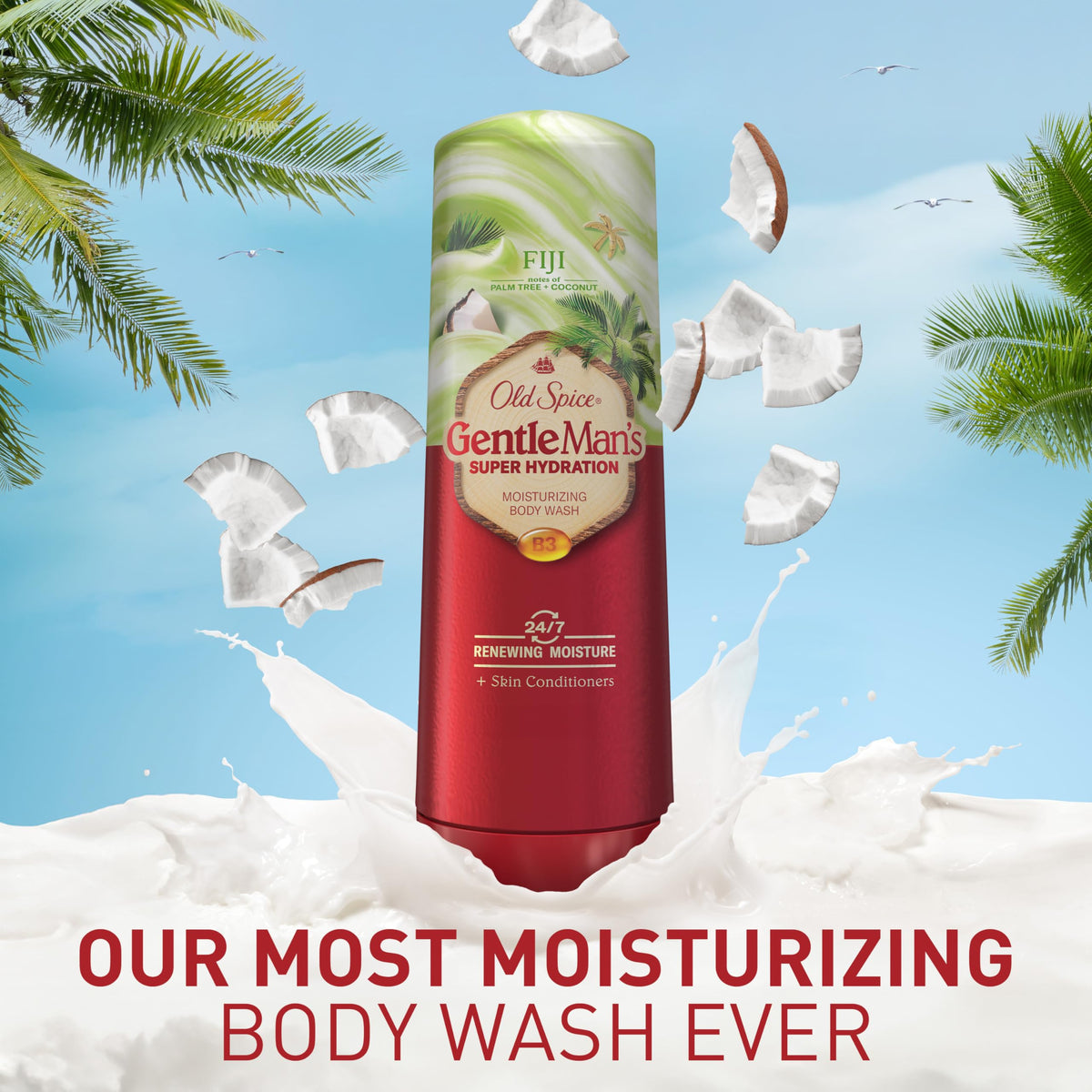 Old Spice GentleMan’s Super Hydration Body Wash for Men, Moisturizing Shower Gel for Dry Skin, 24/7 Renewing Moisture with Skin Conditioners, Fiji with Palm Trees + Coconut Scent, 20 oz
