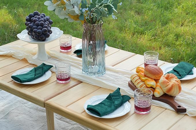 Double Height Picnic Table 30×30 Folded 60×30 Unfolded 200 lbs Load-Bearing Bohemian Style