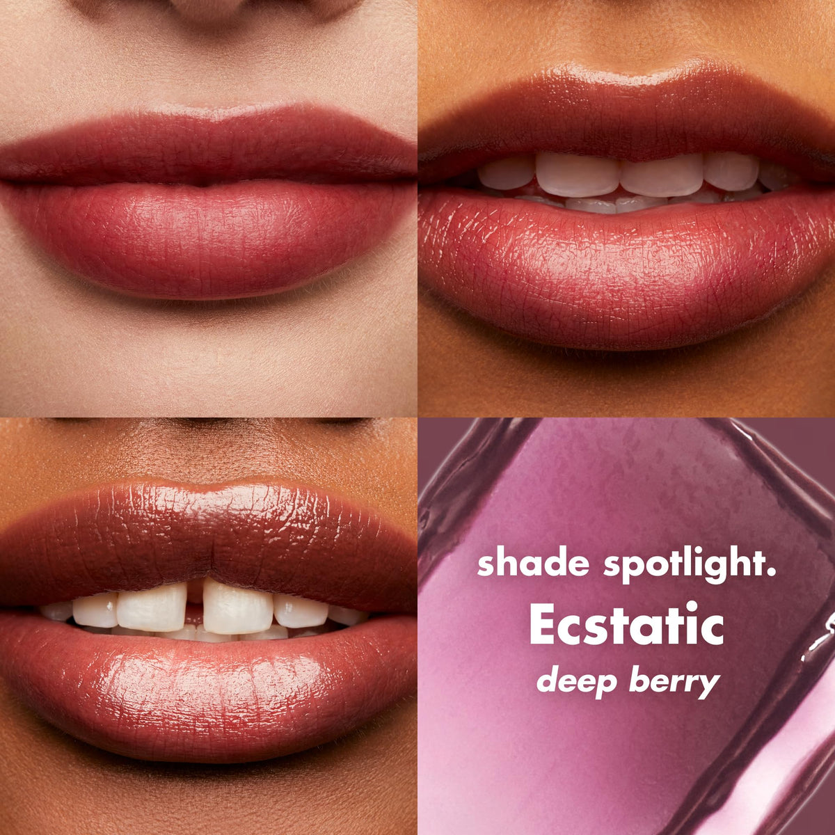 e.l.f. Hydrating Core Lip Shine with Shea Butter & Vitamin E, Tinted Lip Balm for A Smooth, Glossy Finish & Long-Lasting Moisture, Ecstatic Deep Berry