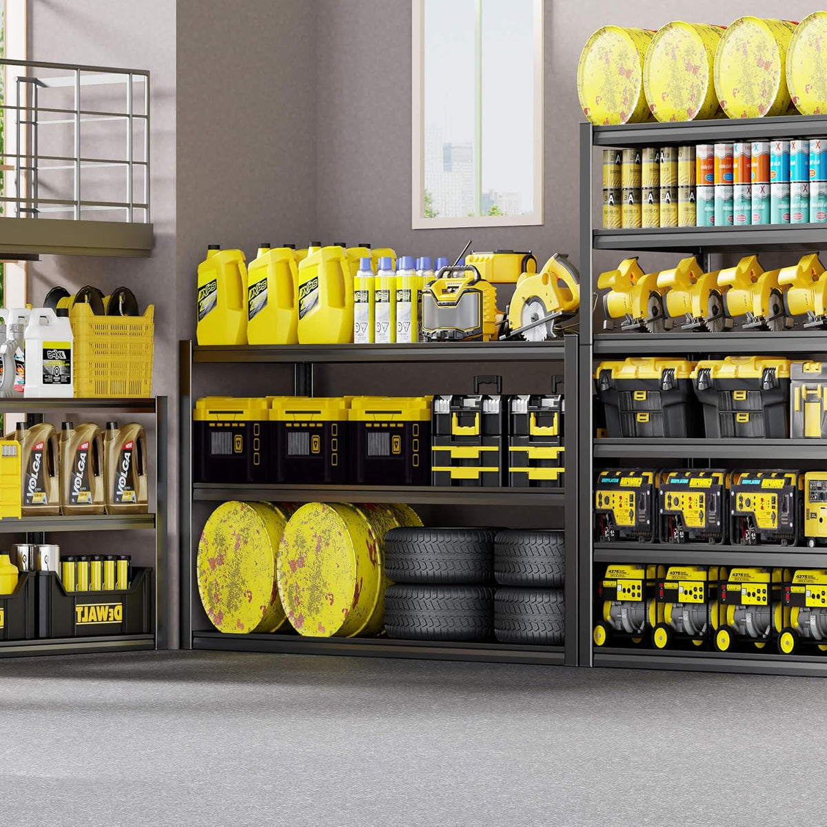 50" W Garage Shelving Heavy Duty, 6 Tier Garage Shelves, 84" H Adjustable Storage Shelving Unit, Commercial Metal Shelves for Warehouse, Basement, Shop