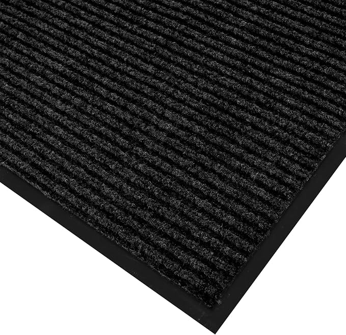 fani Heavy Duty Large Outdoor Indoor Entrance Black Doormat Waterproof Low Profile Entrance Rug Front Door Mat Patio Anti-Skid Rubber Back, 31x47 inch (Black)