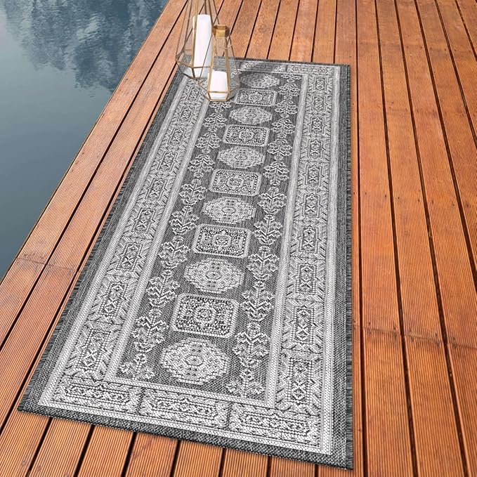 Keen Home Design Terrace Outdoor Runner Rug - 2x8 Washable Indoor/Outdoor Rug for Patio, Kitchen, Balcony, Beach, Garden, Deck and Porch, Size: 2'2"x7'7"