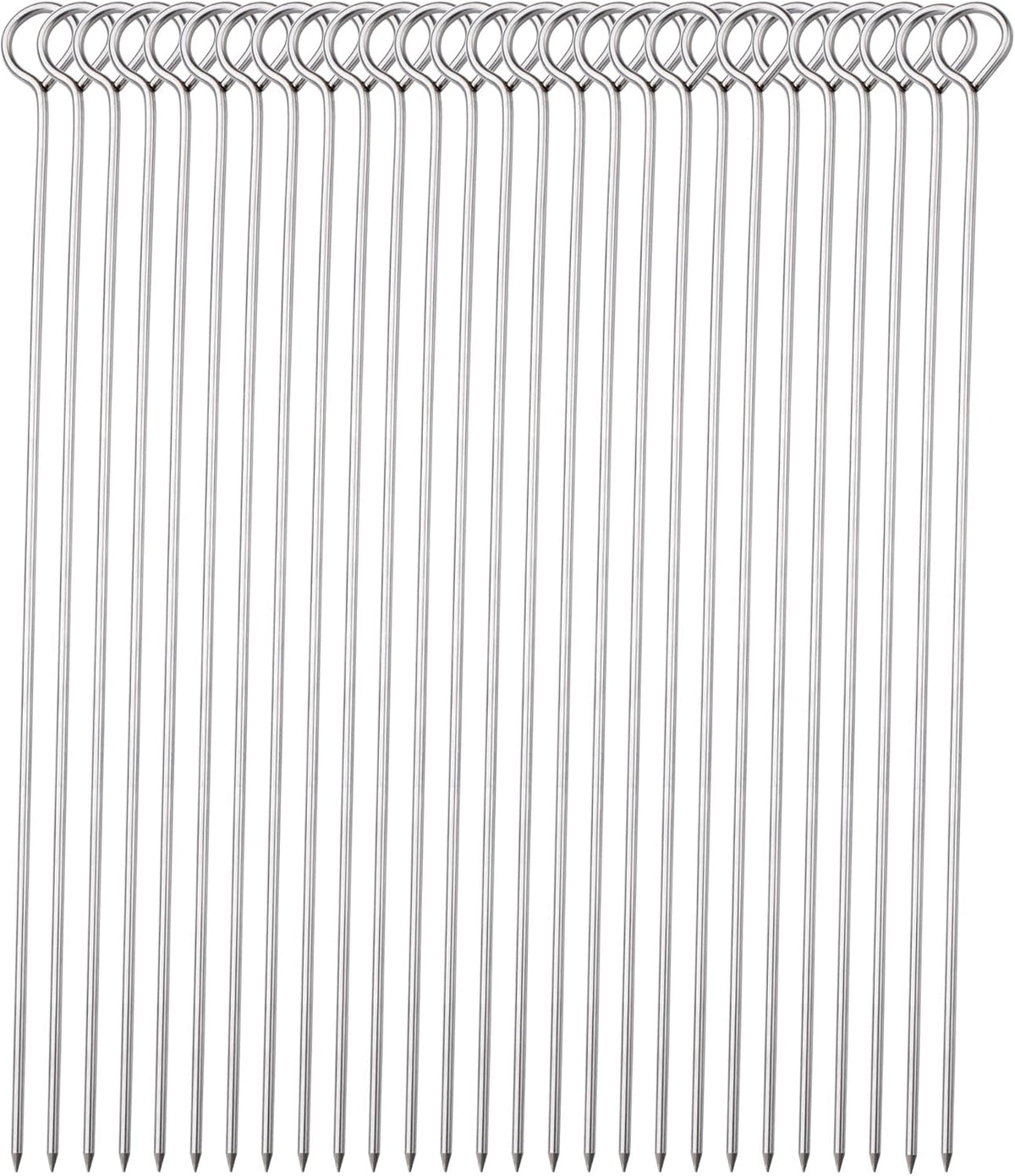 30 Pack 10 Inch Metal Barbecue Skewers, Stainless Steel BBQ Skewers, Shish Kebab Kabob Skewers (BBQ 10Inch-30p)
