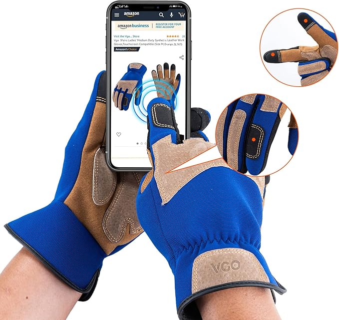 Vgo... 1-Pair Gardening Gloves Men, Safety Work Gloves, Puncture-proof, Thornproof, Touchscreen (SL7475)