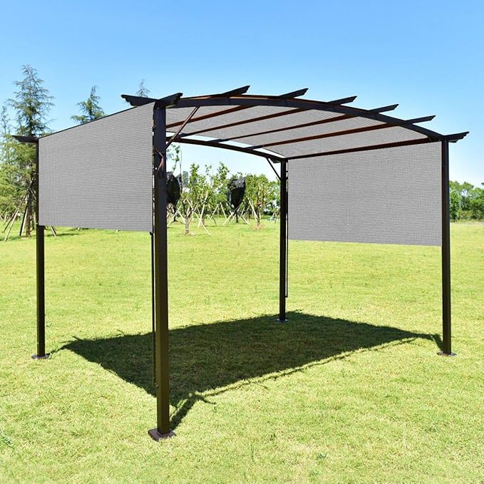 Eden's Decor Straight Flat-Edged Sun Shade Sail Rectangular 17' x 19' Grey UV-Blocking Outdoor Canopy Fabric Cloth Awning for Pergola Patio Garden Backyard Custom Size